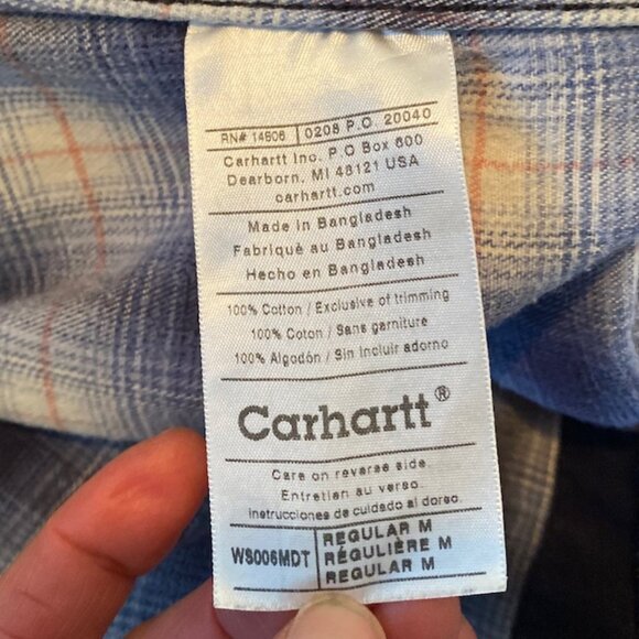 Women's Flannel Lined Carhartt Shirt Jacket, Size Medium, W8008MDT - Picture 12 of 14